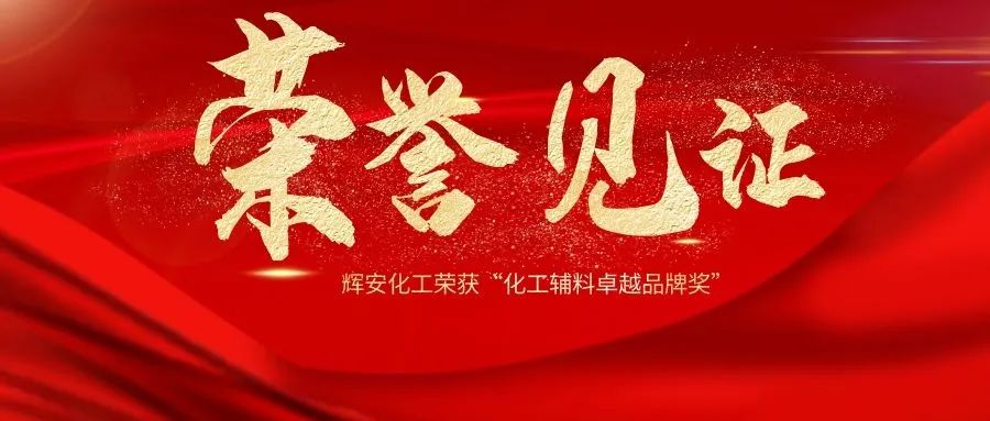 見證品牌力量丨輝安化工榮獲“化工輔料卓越品牌獎”！