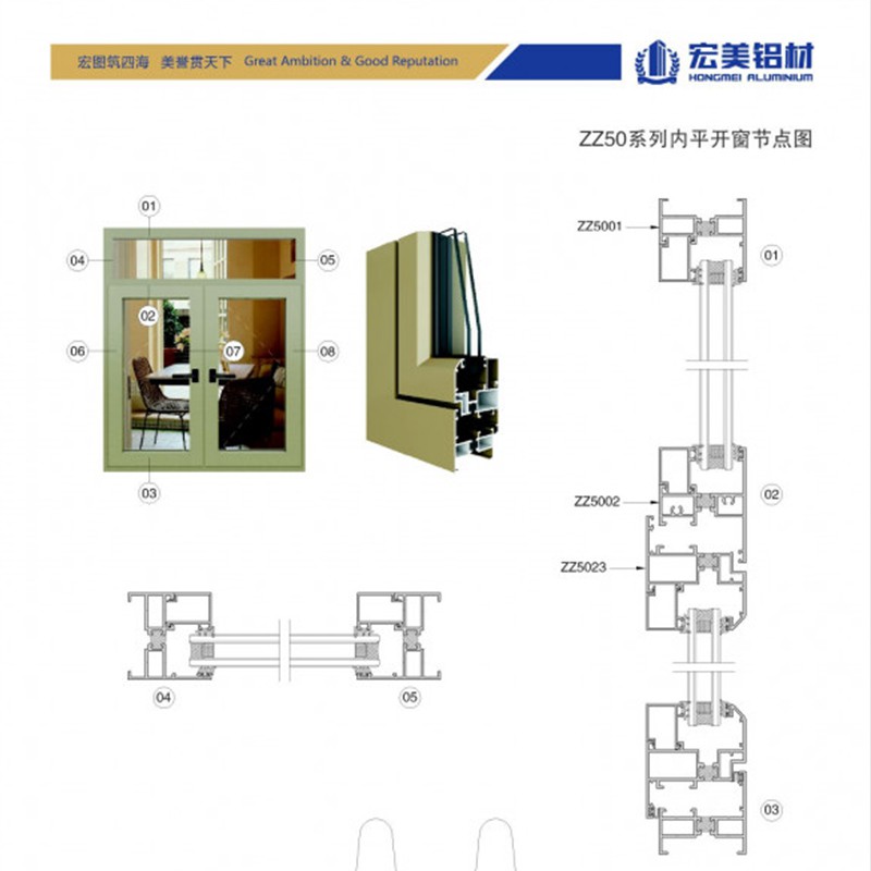 ZZ50系列注膠平開窗