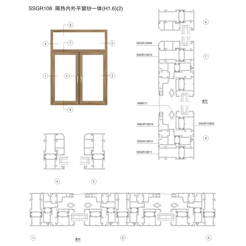 SSGR108系列隔熱內(nèi)外平窗紗一體