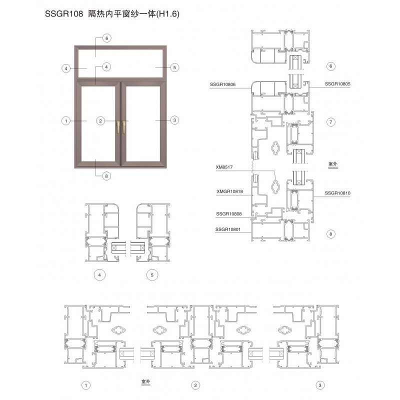 SSGR108系列隔熱內(nèi)外平窗紗一體