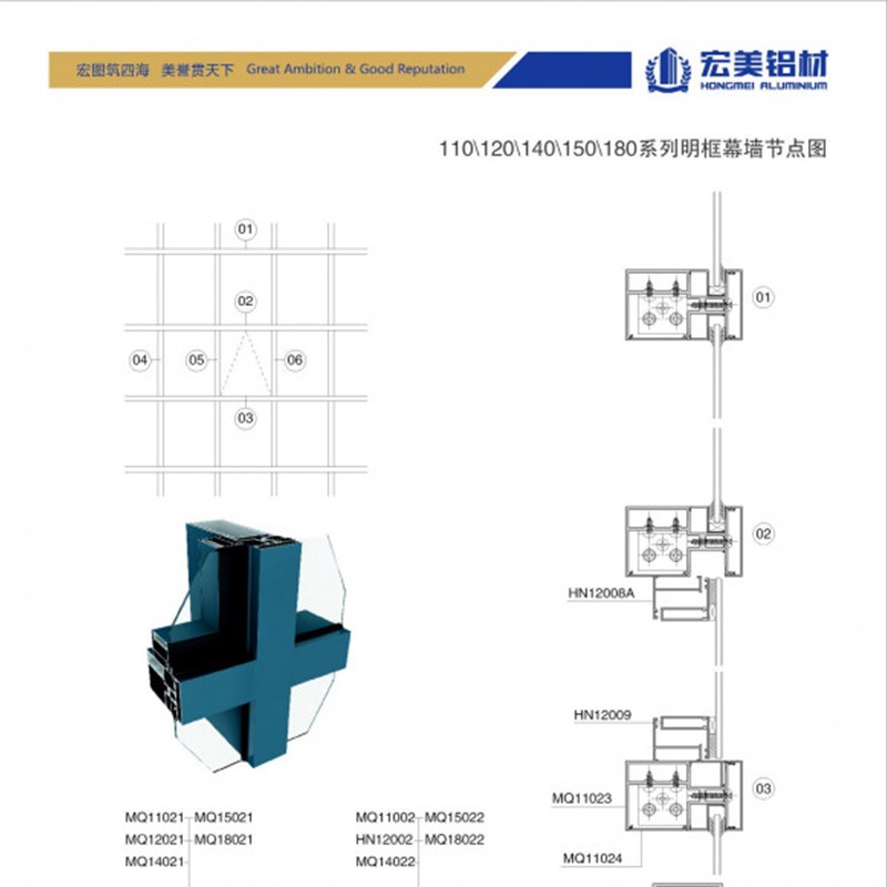 110-180明框幕墻系列