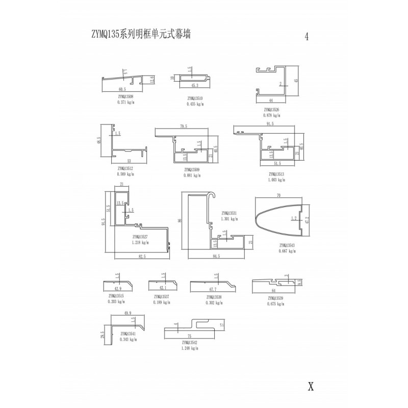 ZYMQ135系列明框單元式幕墻