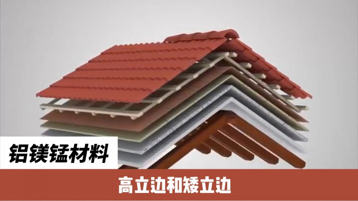 鋁鎂錳材料分為兩種規(guī)格，一種是高立邊和矮立邊
