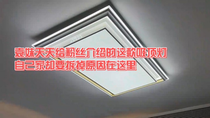 袁妹天天給粉絲介紹的這款吸頂燈，自己家卻要拆掉原因在這里