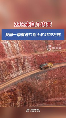 我國一季度進(jìn)口鋁土礦4709萬噸，28%來自幾內(nèi)亞