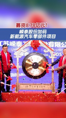 募資8.78億元！嶸泰股份加碼新能源汽車零部件項(xiàng)目